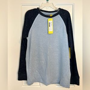Rumi + Ryder Classic Cozy Raglan Sweater, Navy/Lt Blue, Size Small (6-7)